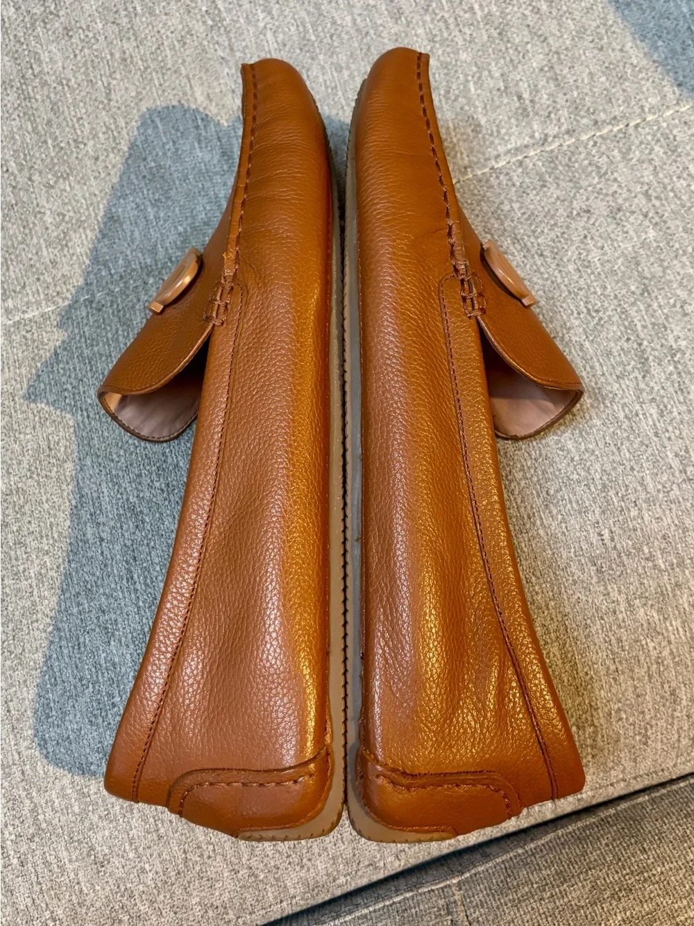 Cole Haan Tully Pecan Pebbled Leather Bit Loafers/Driving Shoe 9.5